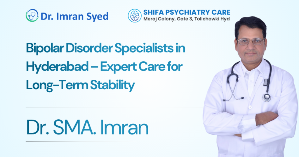 Bipolar disorder specialists in Hyderabad Dr. Imran Syed at Shifa Psychiatry Care consulting with patient